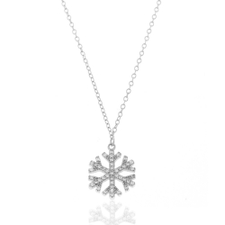 Silver Zirocn Necklaces Necklace Zirconia - Snow 12 mm