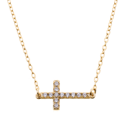 Silver Zirocn Necklaces Necklace Zirconia- Cross
