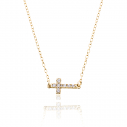  Zirconia Necklace - Cross