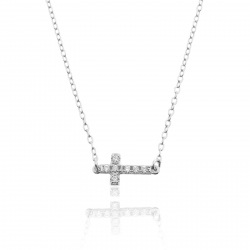 Silver Zirocn Necklaces Zirconia Necklace - Cross