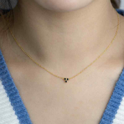 Silver Zirocn Necklaces Necklace - 3 Zircons - 40+3cm