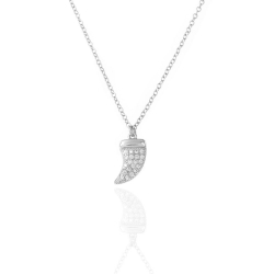 Silver Zirocn Necklaces Zirconia Necklace - Tusk