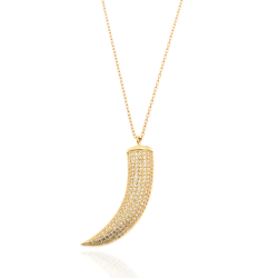 Silver Zirocn Necklaces Zirconia Necklace-Horn