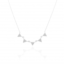 Collar Plata Circonita Collar Circonita-5 Triangulos