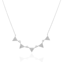 Silver Zirocn Necklaces Zirconia Necklace -5 Triangles