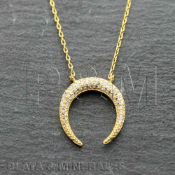 Silver Zirocn Necklaces Zirconia Necklace - Horn