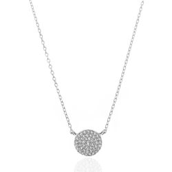Silver Zirocn Necklaces Zirconia Necklace - Circle