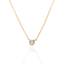 Silver Zirocn Necklaces Zirconia Necklace - 4mm