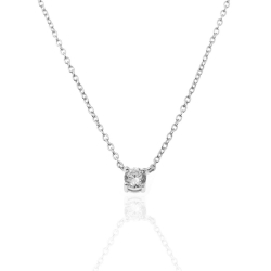 Silver Zirocn Necklaces Zirconia Necklace - 4mm