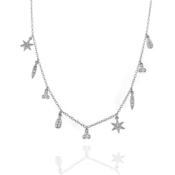 Silver Zirocn Necklaces Zirconia Necklace - Charms