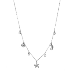 Silver Zirocn Necklaces Necklace - Zirconia Charms Mar