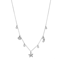 Colliers Argent Zircone Collier -Zircone Charms Mer