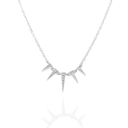 Silver Zirocn Necklaces Zirconia Necklace-5 Triangles