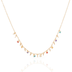Silver Zirocn Necklaces Zirconia Necklace -Charms Multicolour