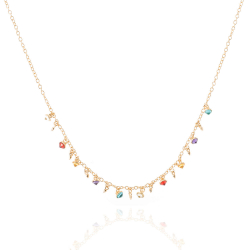 Colliers Argent Zircone Collier Zircone -Charms Multicolore