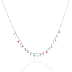 Colliers Argent Zircone Collier Zircone -Charms Multicolore