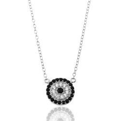 Silver Zirocn Necklaces Zirconia Necklace -White Black Zircon