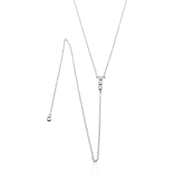 Silver Zirocn Necklaces Necklace Zirconia-3 CZ Long