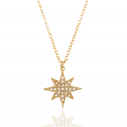 Silver Zirocn Necklaces Zirconia Necklace - Star 12mm