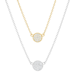 Halsketten Silber Zirkonia Halskette Charm - Kreis 11 mm