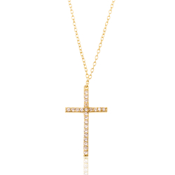 Silver Zirocn Necklaces Necklace Zirconia -Cross