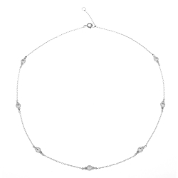 Silver Zirocn Necklaces Zirconia Necklace - CZ 4mm