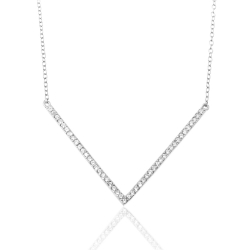 Silver Zirocn Necklaces Zirconia Necklace - V