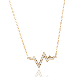 Silver Zirocn Necklaces Zirconia Necklace - Waves