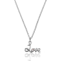 Silver Zirocn Necklaces Zirconia Necklace - Love