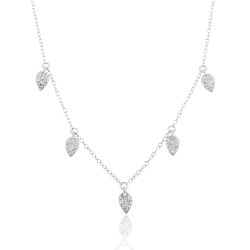 Silver Zirocn Necklaces Zirconia Necklace - Drops- 40+3cm