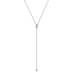 Silver Zirocn Necklaces Zirconia Necklace - Long- 40+5+9cm
