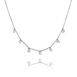 Colliers Argent Zircone Collier Zircone - 7 CZ - 40+5 cm