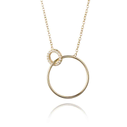 Collar Plata Circonita Collar Circonita - 2 Circulo - 38+5cm - Circonita Blanca