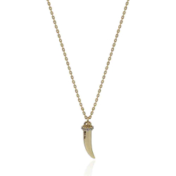 Silver Zirocn Necklaces Necklace CZ - Tusk - 40+5cm - Bronze