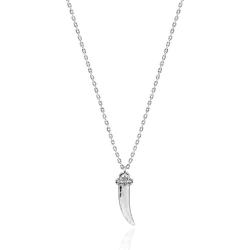 Silver Zirocn Necklaces Necklace CZ - Tusk - 40+5cm - Bronze
