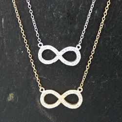 Silver Zirocn Necklaces Necklace CZ Infinity - 38+3cm