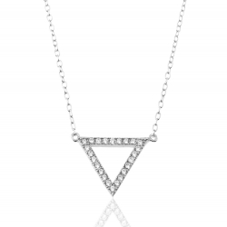 Silver Zirocn Necklaces Zirconia Necklace - Triangle - 38+3cm