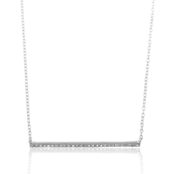 Silver Zirocn Necklaces Necklace Zirconia - Bar - 36+3cm