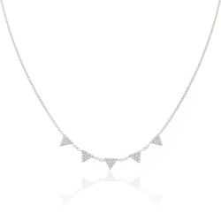 Colliers Argent Zircone Collier Zircone - Triangle - 40+3 cm