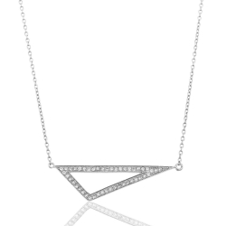 Colliers Argent Zircone Collier Zircone - Triangle - 36+3 cm