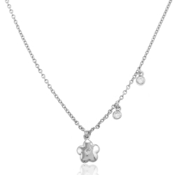 Colliers Argent Zircone Collier Zircone - Fleur - 40+3 cm