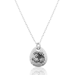 Silver Zirocn Necklaces Necklace Zirconia - Om - 41+3cm