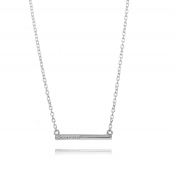 Silver Zirocn Necklaces Zirconia Necklace - Bar - 38+5cm