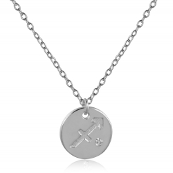 Silver Zirocn Necklaces Zirconia Necklace - Sagittarius - 40+5cm