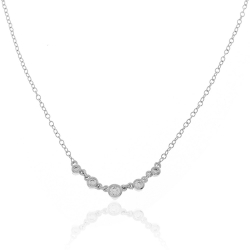 Silver Zirocn Necklaces Necklace - 5 CZ - 40+5cm