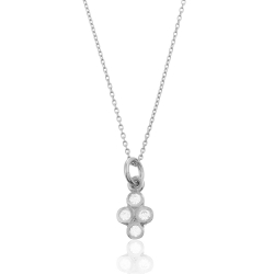 Silver Zirocn Necklaces Necklace 4 Zircons - Cross - 39+5cm