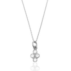 Collar Plata Circonita Collar 4 Circonitas - Cruz - 39+5cm