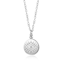 Silver Zirocn Necklaces Necklace - Eye Cz - 41+5cm