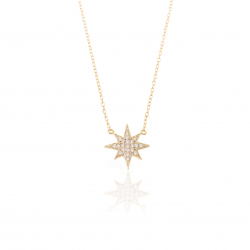 Silver Zirocn Necklaces Star Necklace - 40 + 6 cm