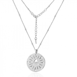Silver Zirocn Necklaces Necklace Circle - Zircon with Eye - 49+5cm